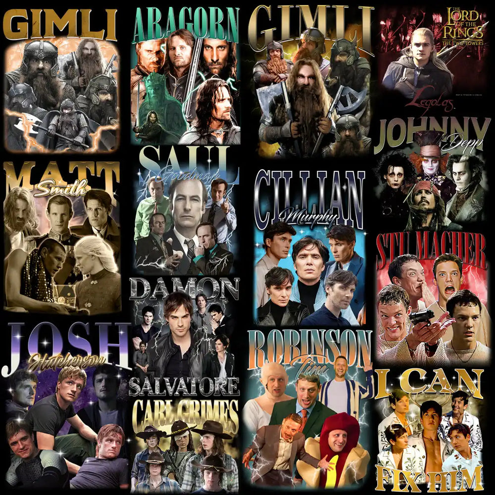 51 Popular Movies Series Artists Bootleg Best Designs Bundle PNG