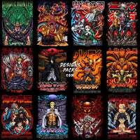 Load image into Gallery viewer, 70 Anime Mix Halftone Designs Bundle PNG
