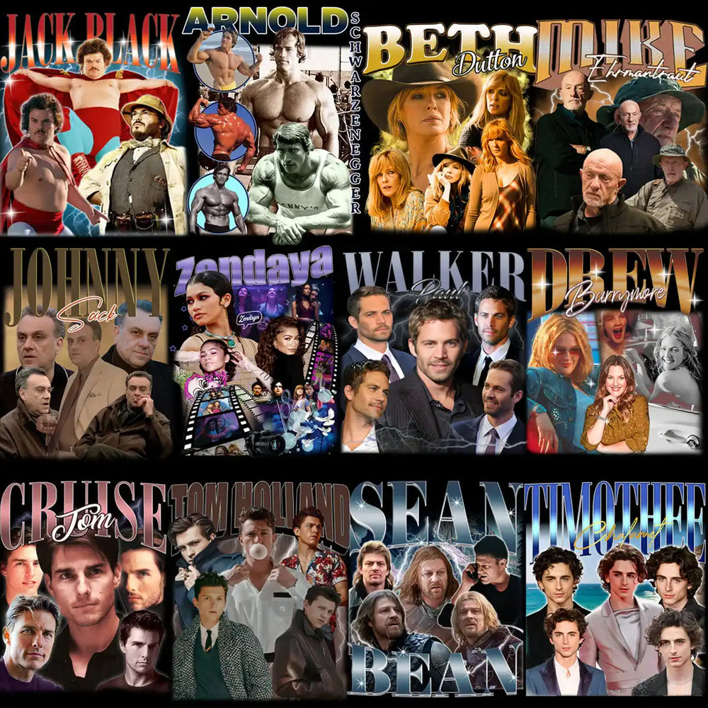 51 Popular Movies Series Artists Bootleg Best Designs Bundle PNG