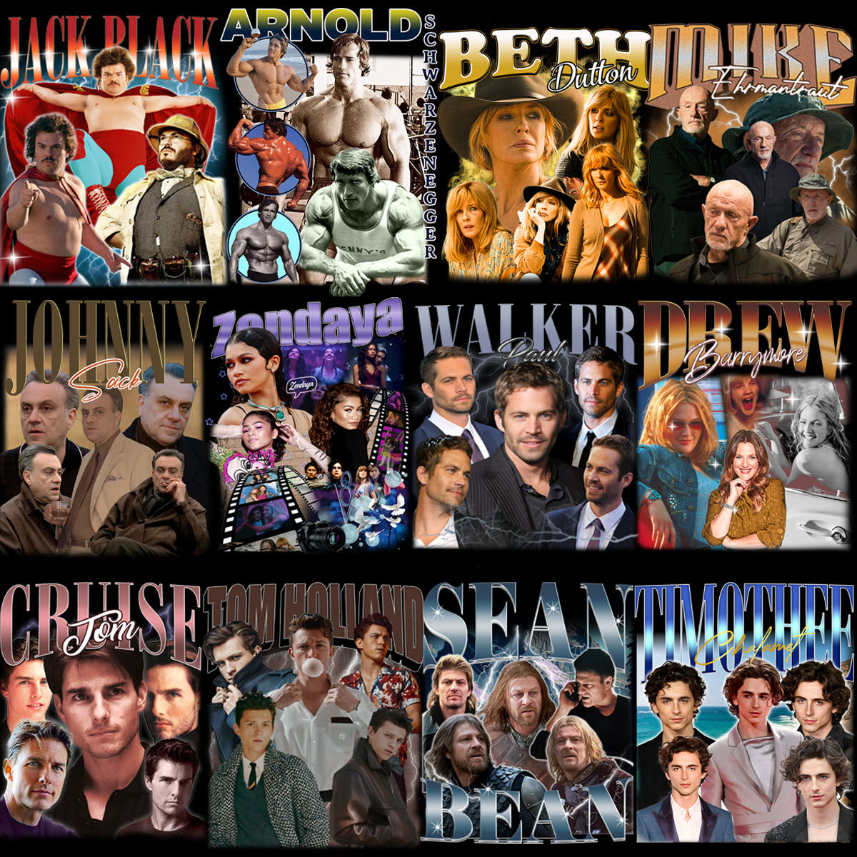 51 Popular Movies Series Artists Bootleg Best Designs Bundle PNG