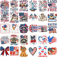 Load image into Gallery viewer, Patriotic USA designs with eagles, flags, animals &amp; 4th of July themes for DTG, DTF, embroidery
