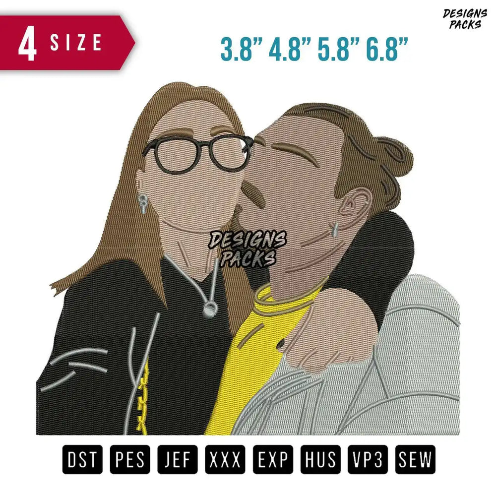 Couple C Embroidery Design