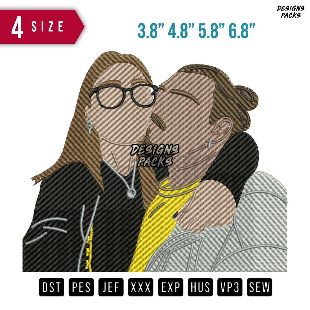 Couple C Embroidery Design