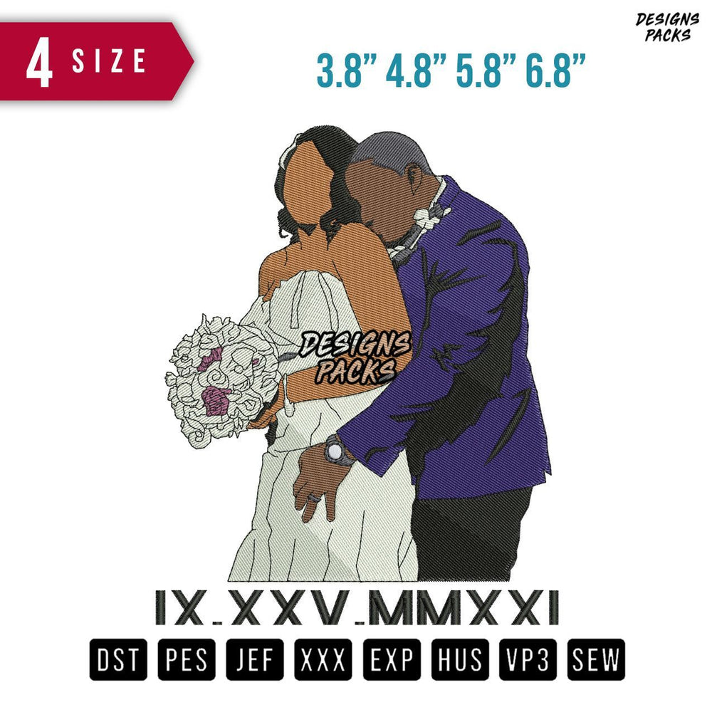 Couple IXXXV Embroidery Design