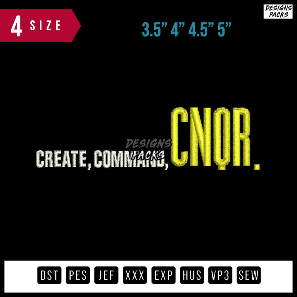 Create CNQR Embroidery Design