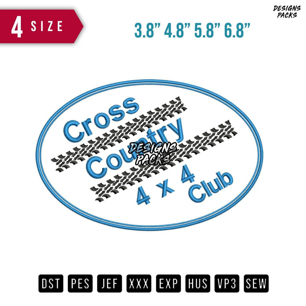 Cross Country Embroidery Design