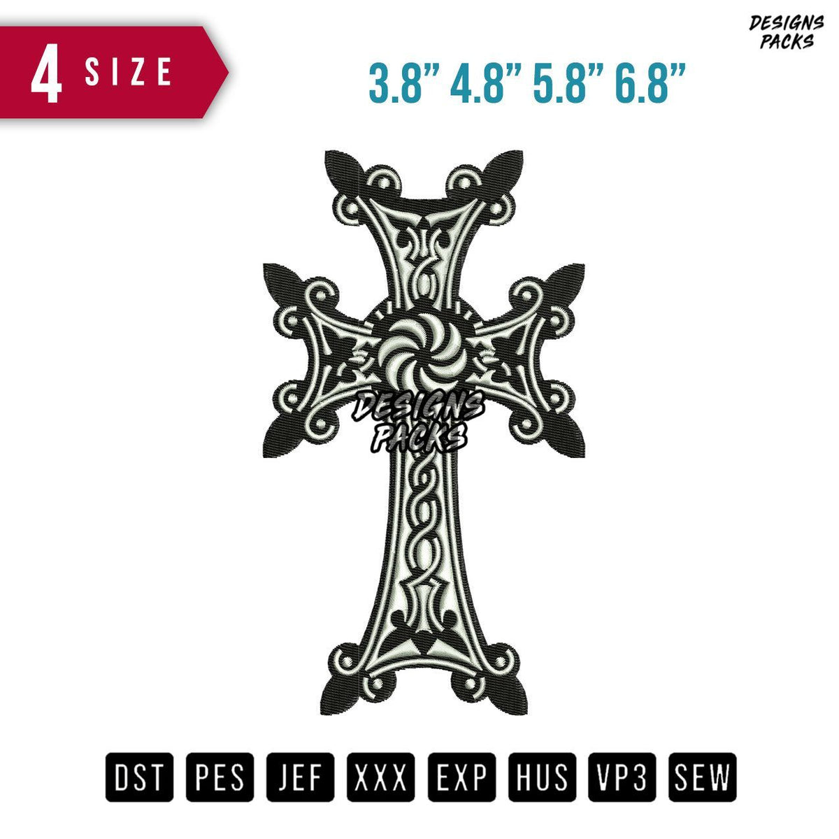 Crosses Embroidery Design