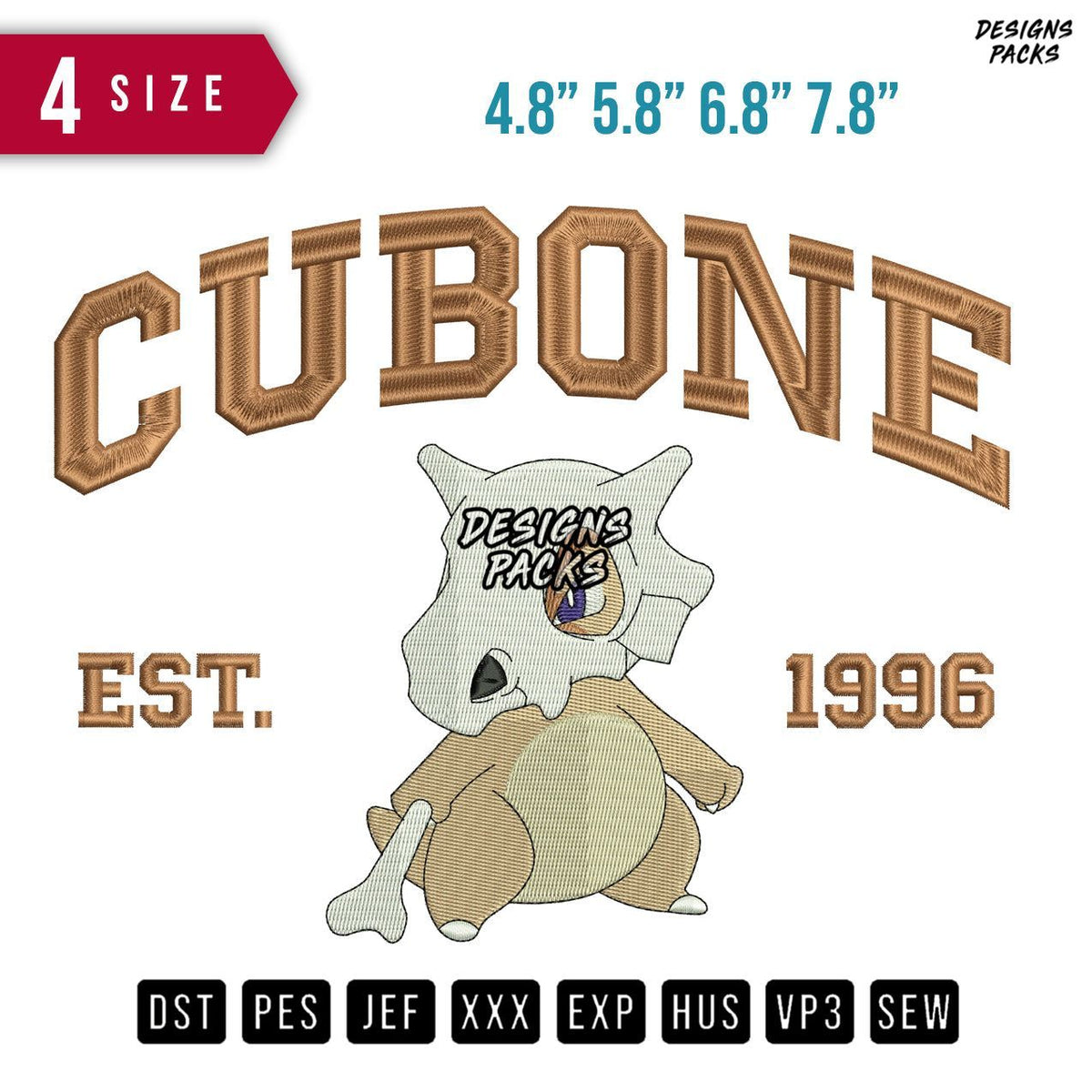 Cubone Est Embroidery Design