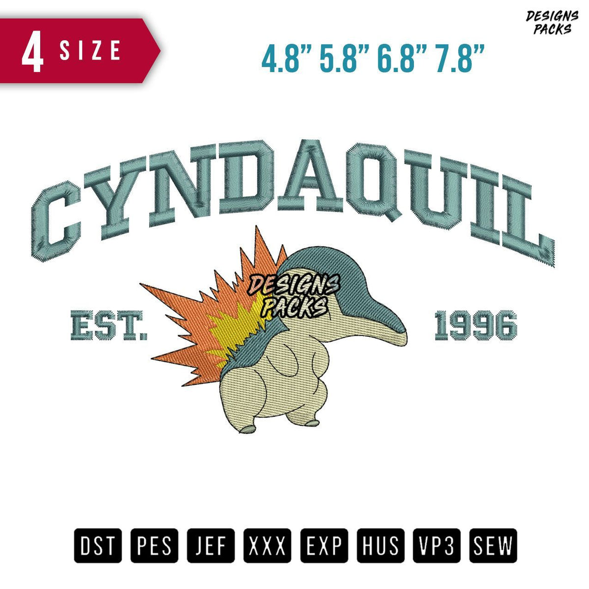 Cyndaquil Est Embroidery Design