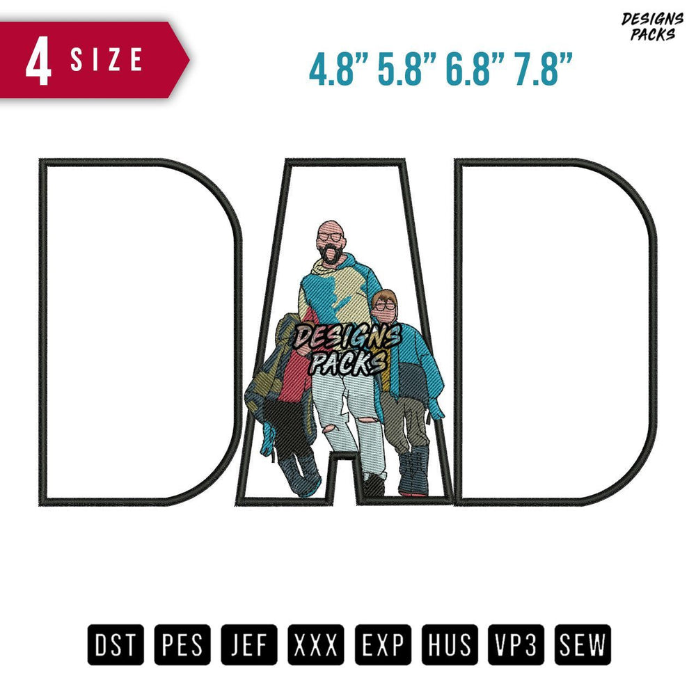 DAD 3 Eyeglass Embroidery Design