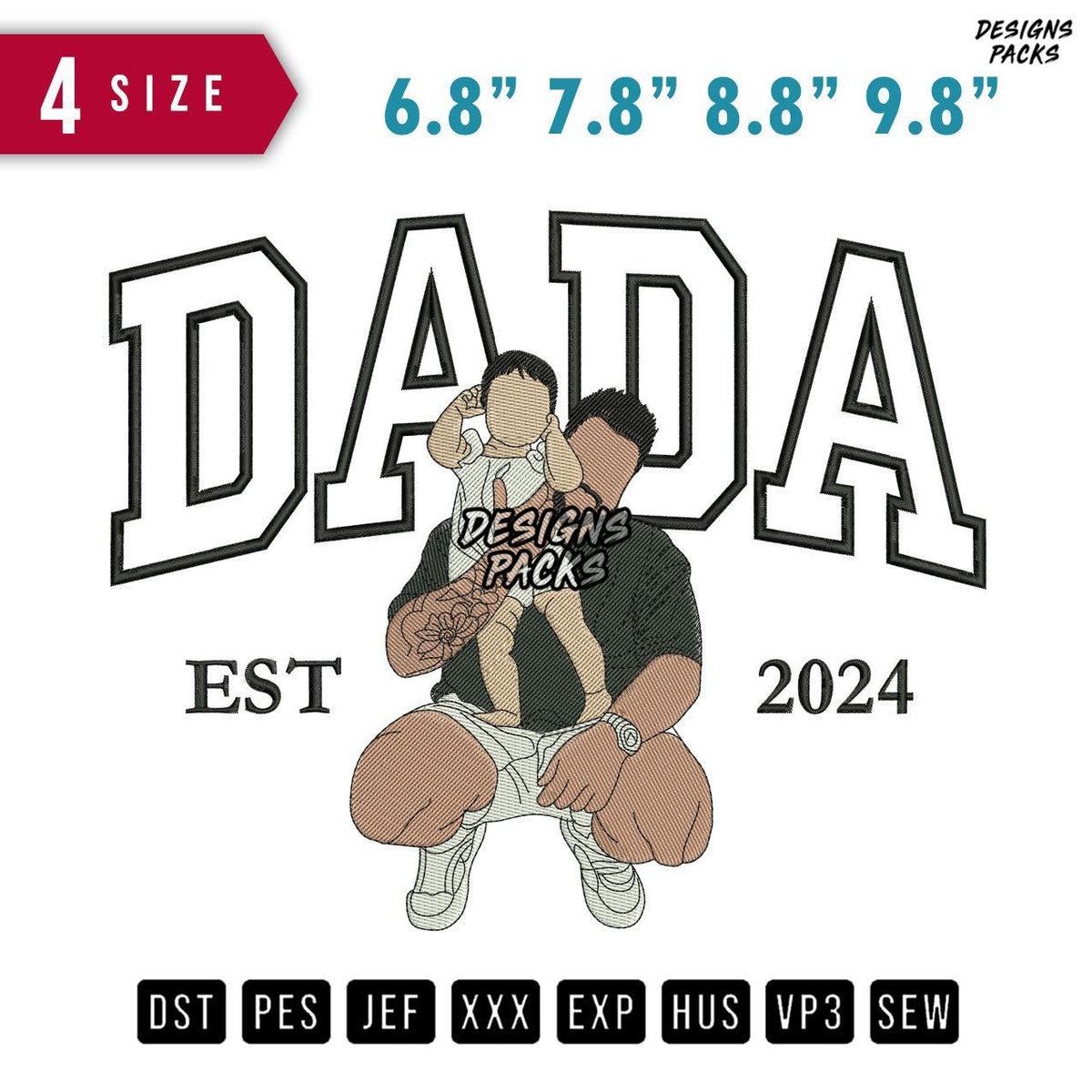 DADA Father Boy Embroidery Design