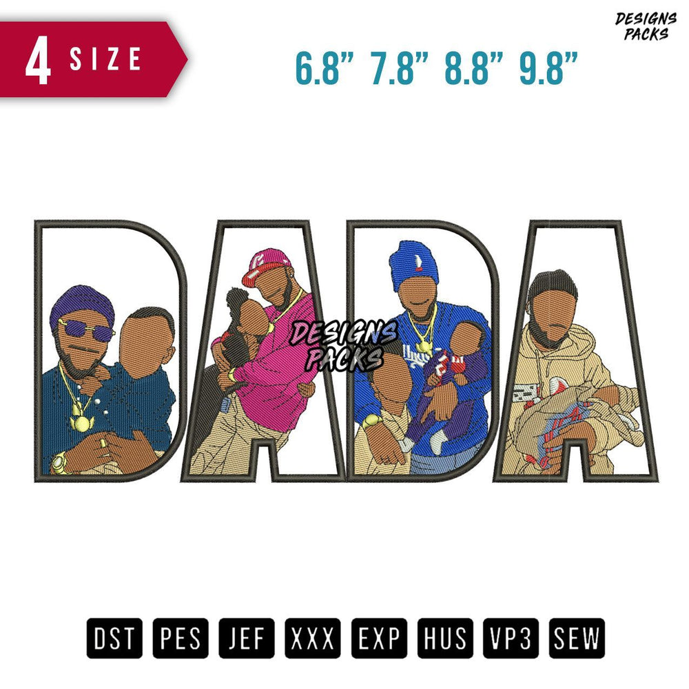 DADA Mustache Smile Embroidery Design