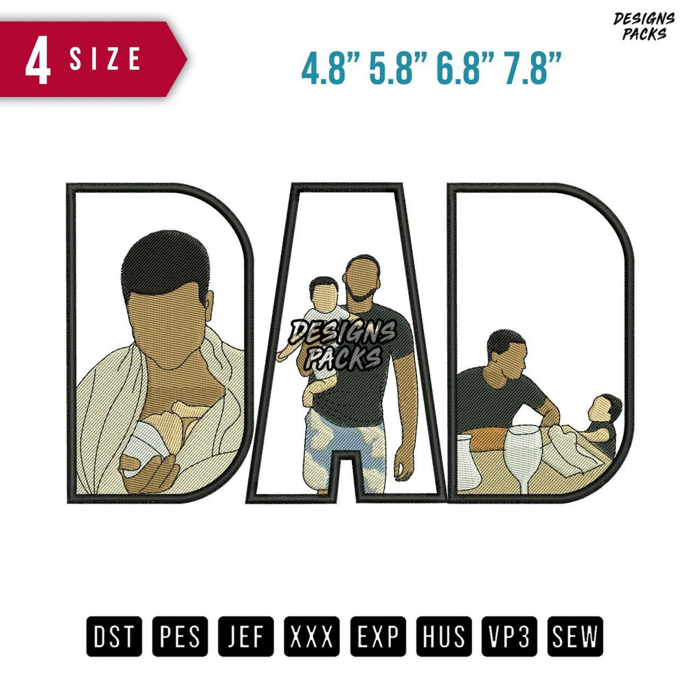 DAD Baby Formation Embroidery Design