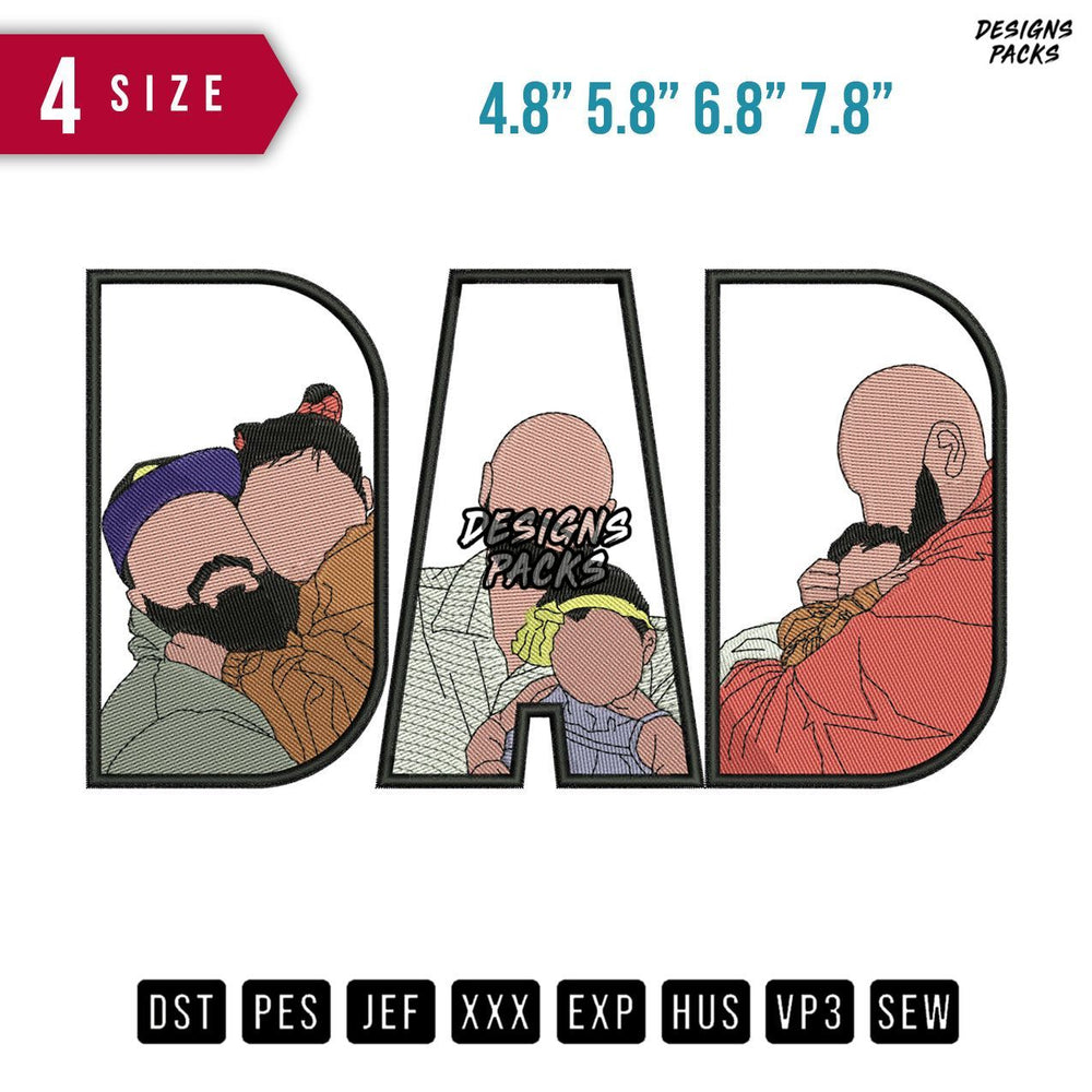 DAD Bare Embroidery Design