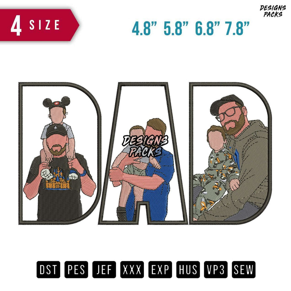 DAD Beard Embroidery Design