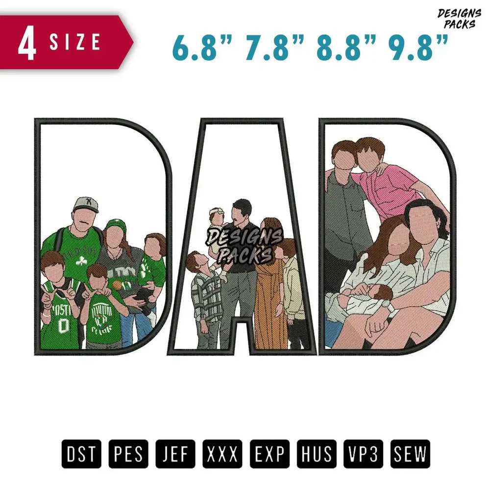 DAD Biggest Fam Embroidery Design
