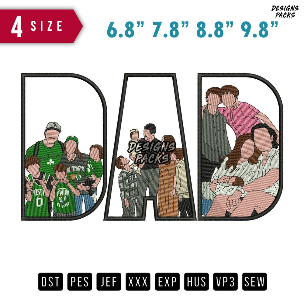 DAD Biggest Fam Embroidery Design