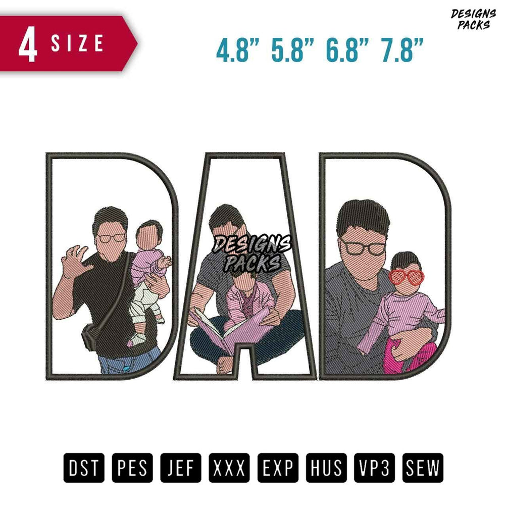 DAD Book Boy Embroidery Design