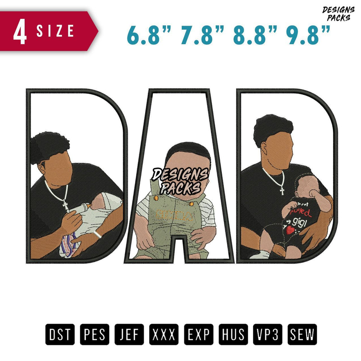 DAD Boy Simba Embroidery Design