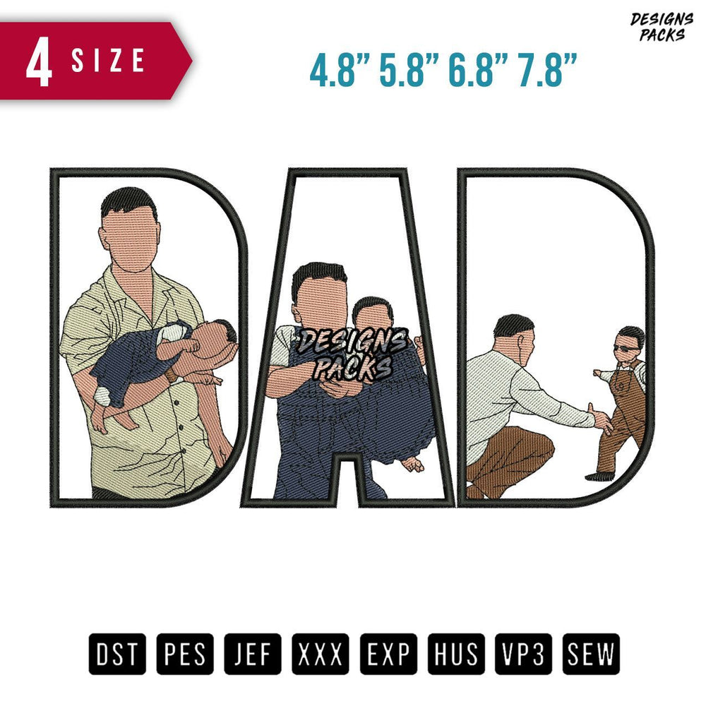 DAD Boy Sungeless Embroidery Design