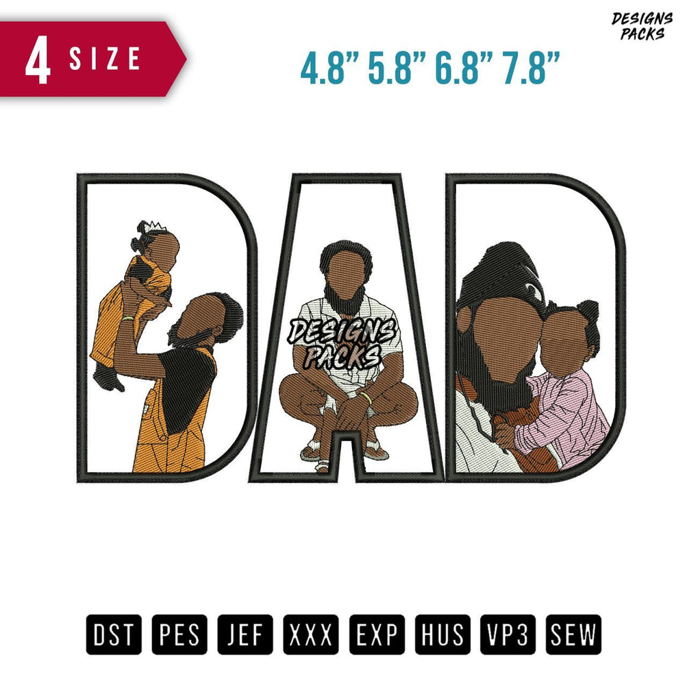 DAD Brown Beanie Embroidery Design