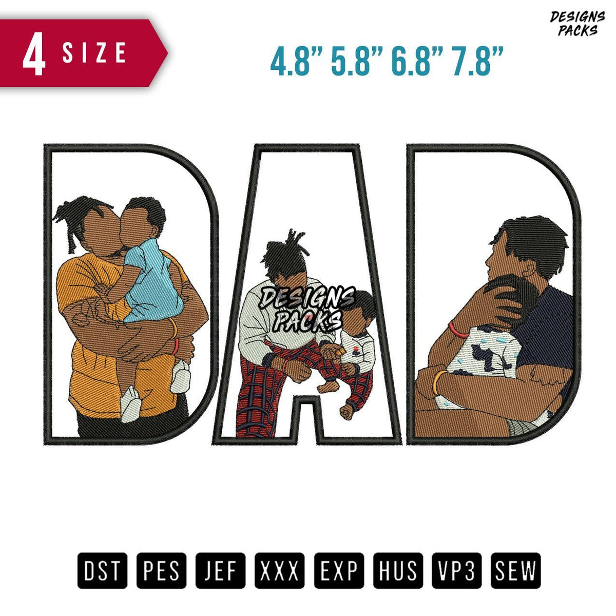 DAD Brown G Embroidery Design