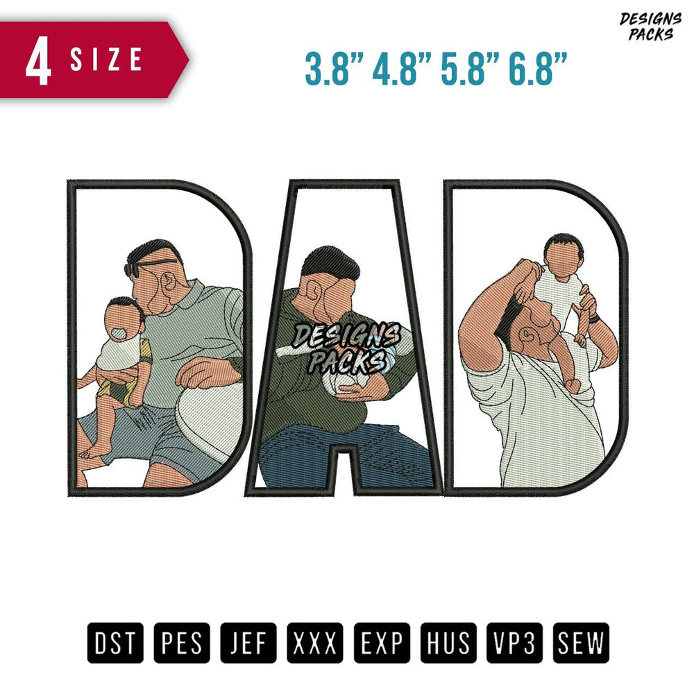 DAD Carry Babies D Embroidery Design