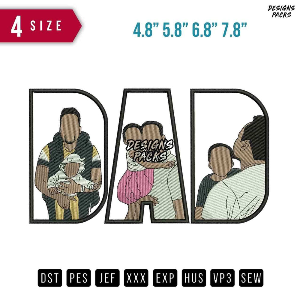 DAD Carry Daughter C Embroidery Design