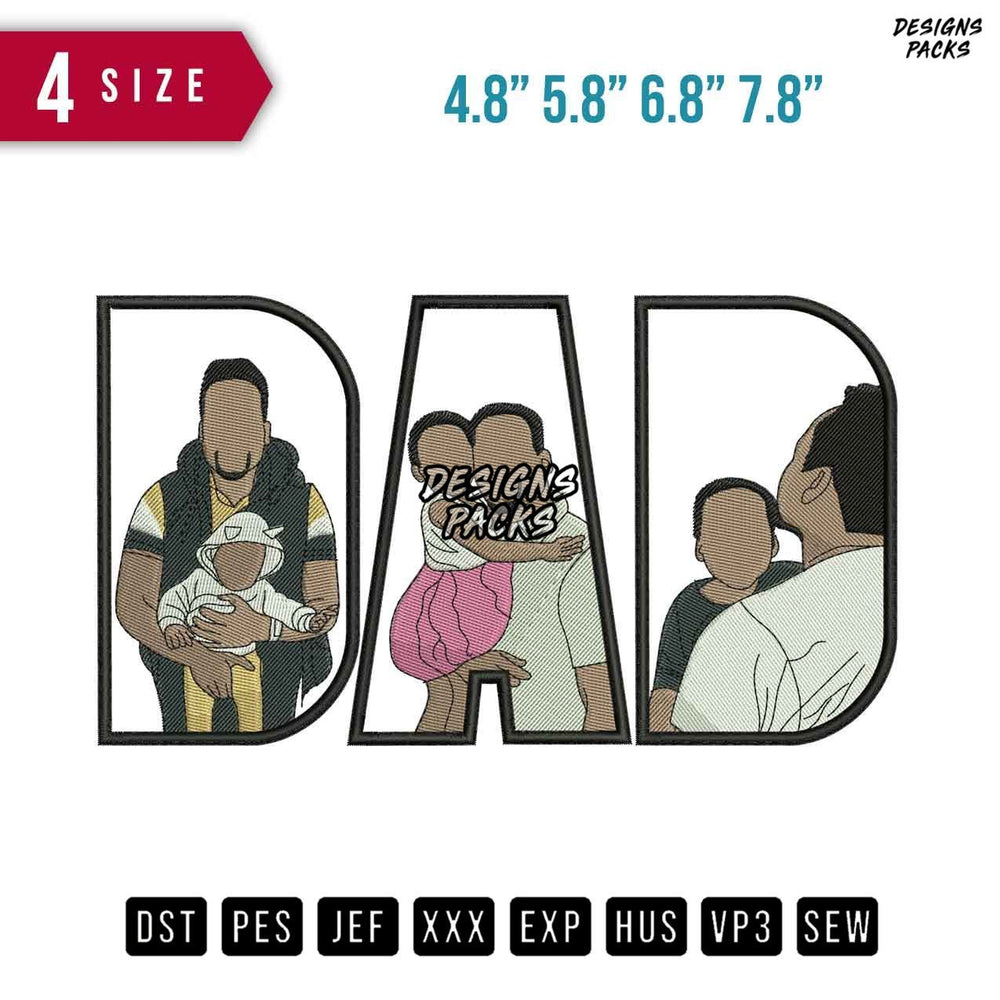 DAD Carry Daughter C Embroidery Design