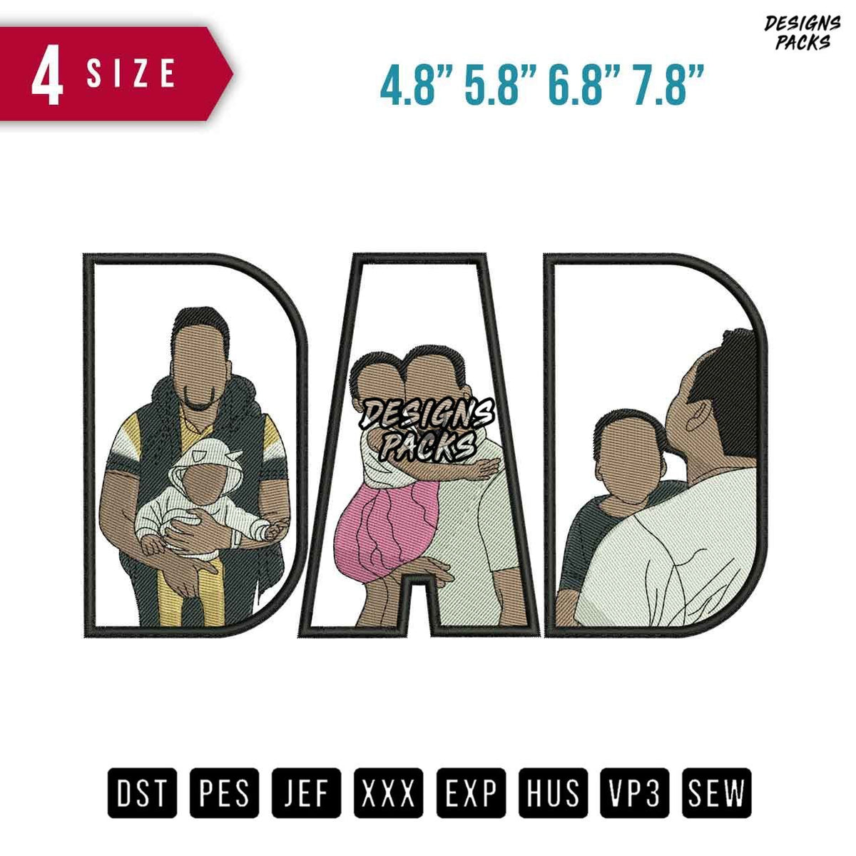 DAD Carry Daughter C Embroidery Design