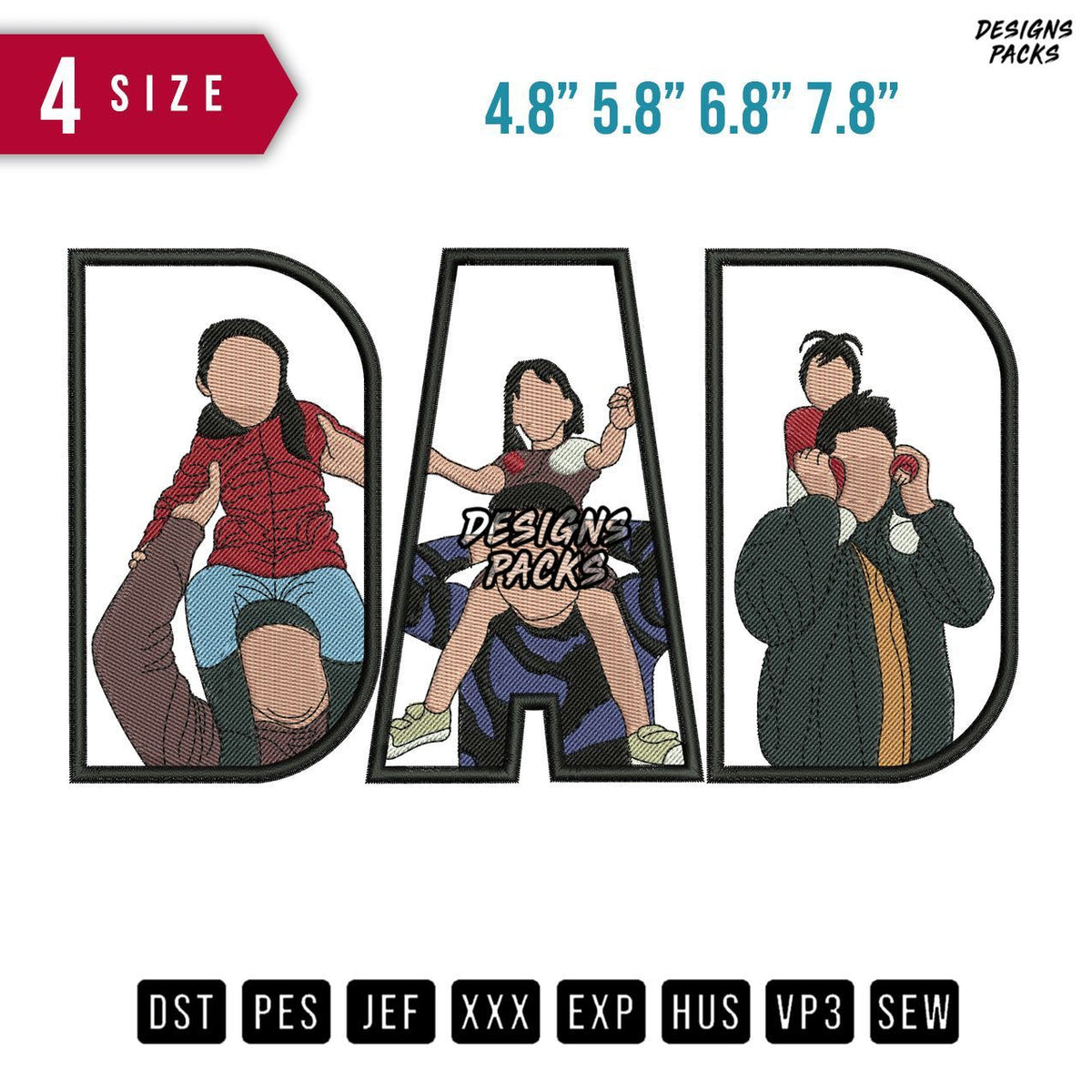 DAD Carry Daughter D Embroidery Design