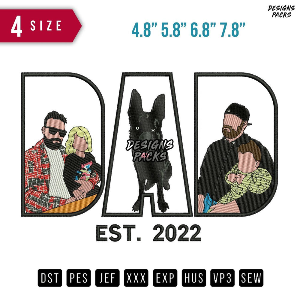 DAD Dog Embroidery Design