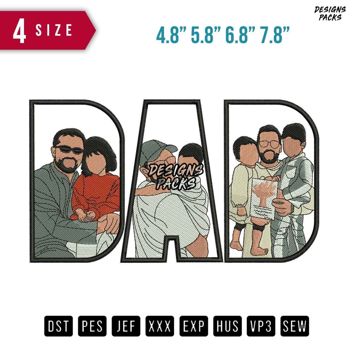 DD Eyeglasses Daughter Embroidery Design