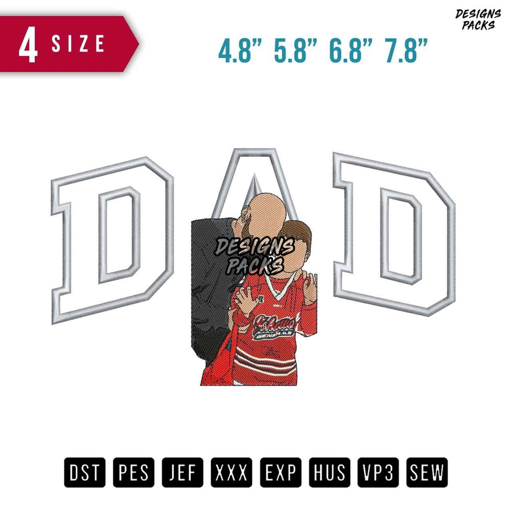 DAD Father and Son jesey Embroidery Design