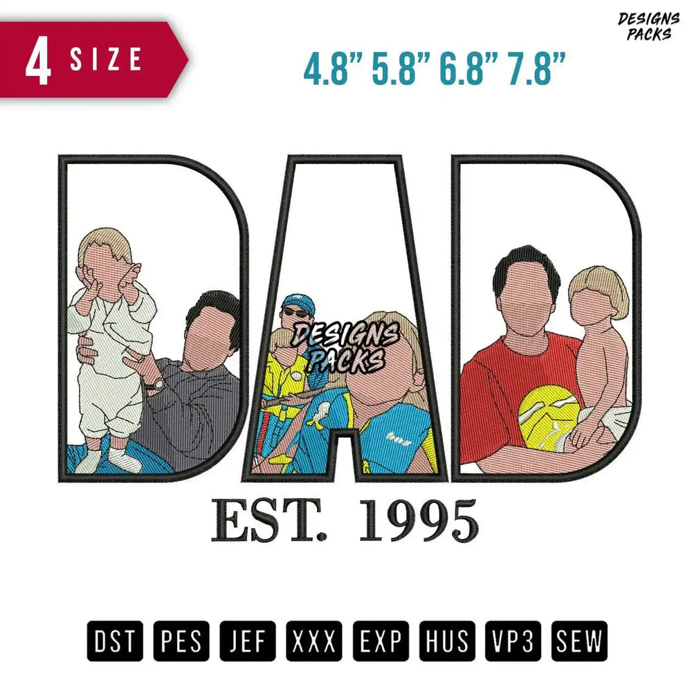 DAD Funny Boy Embroidery Design
