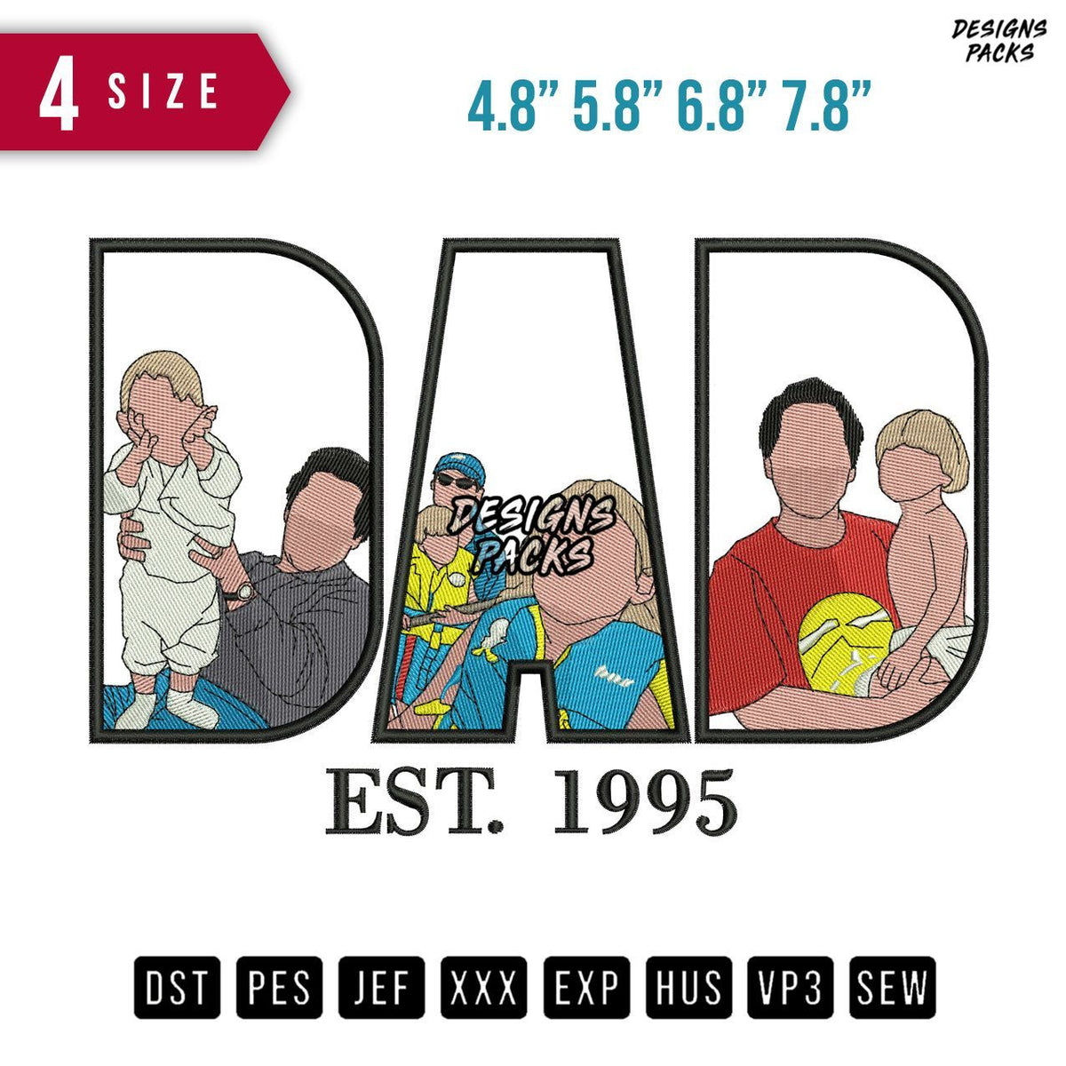 DAD Funny Boy Embroidery Design