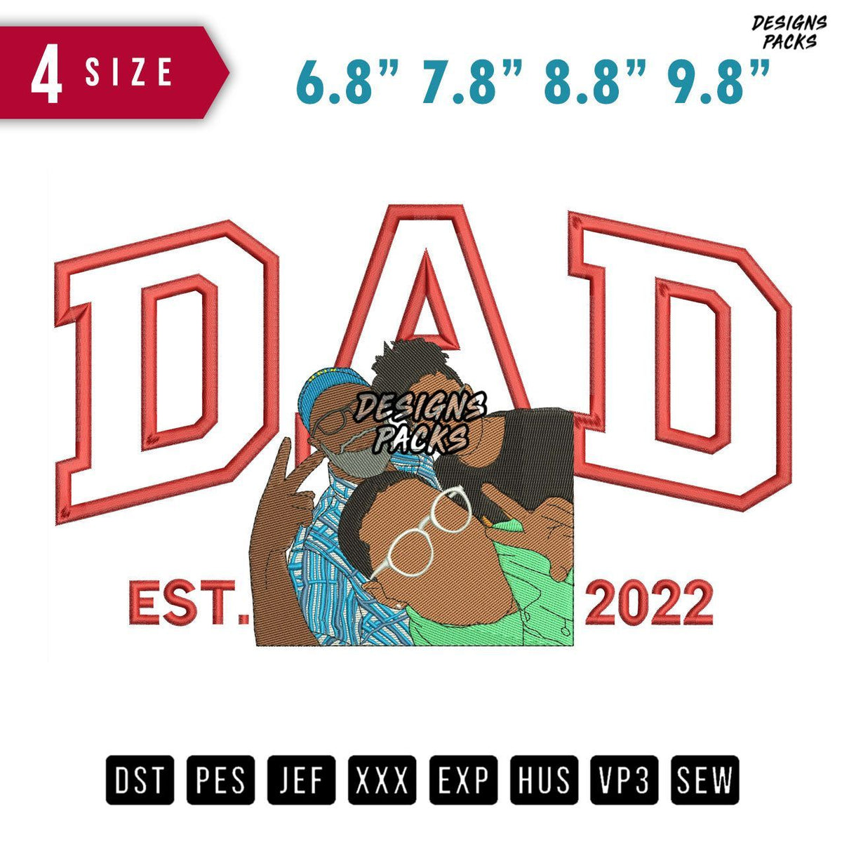 DAD Grand Father Embroidery Design