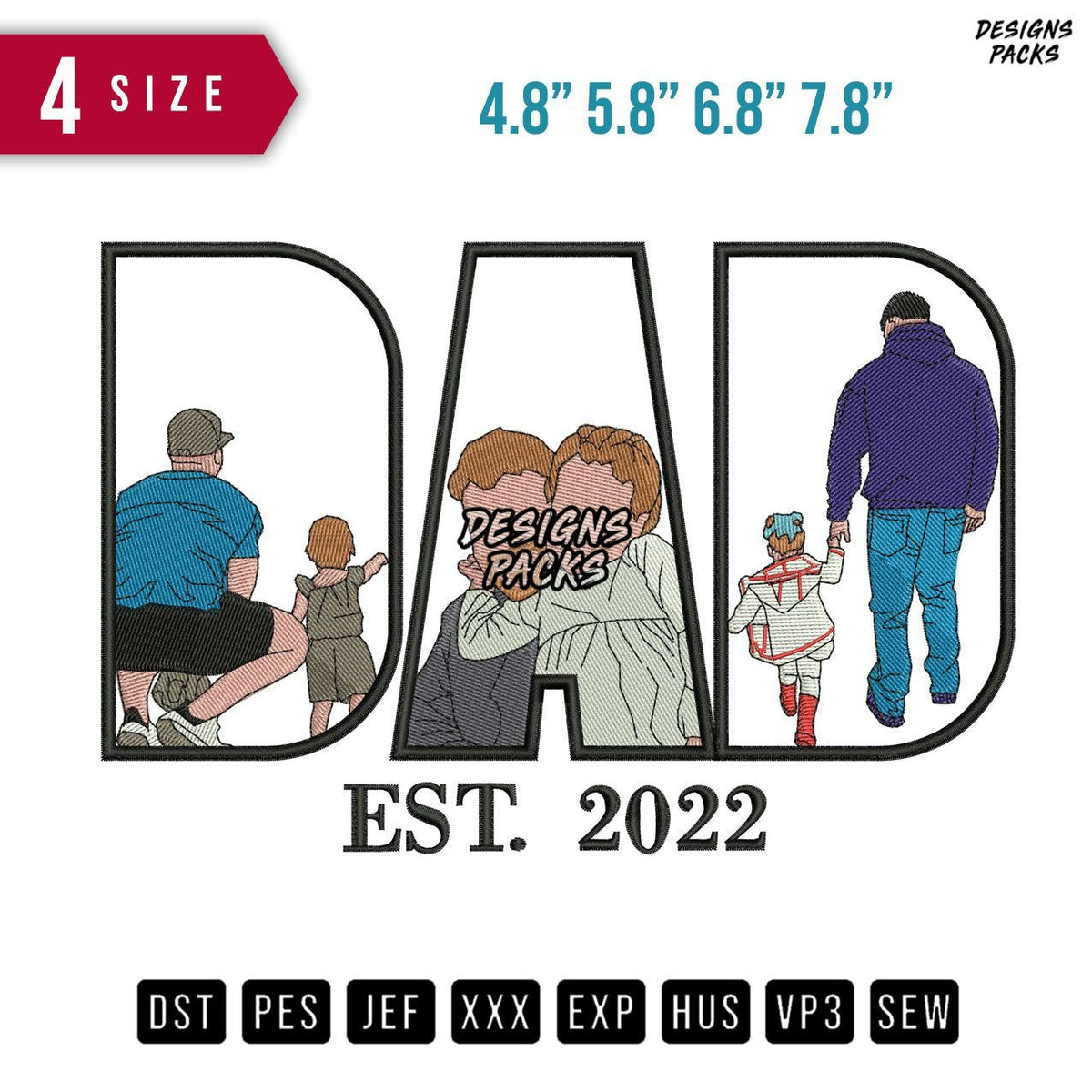 DAD Hat Back Embroidery Design
