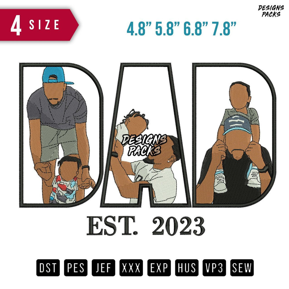 DAD Hat front Embroidery Design