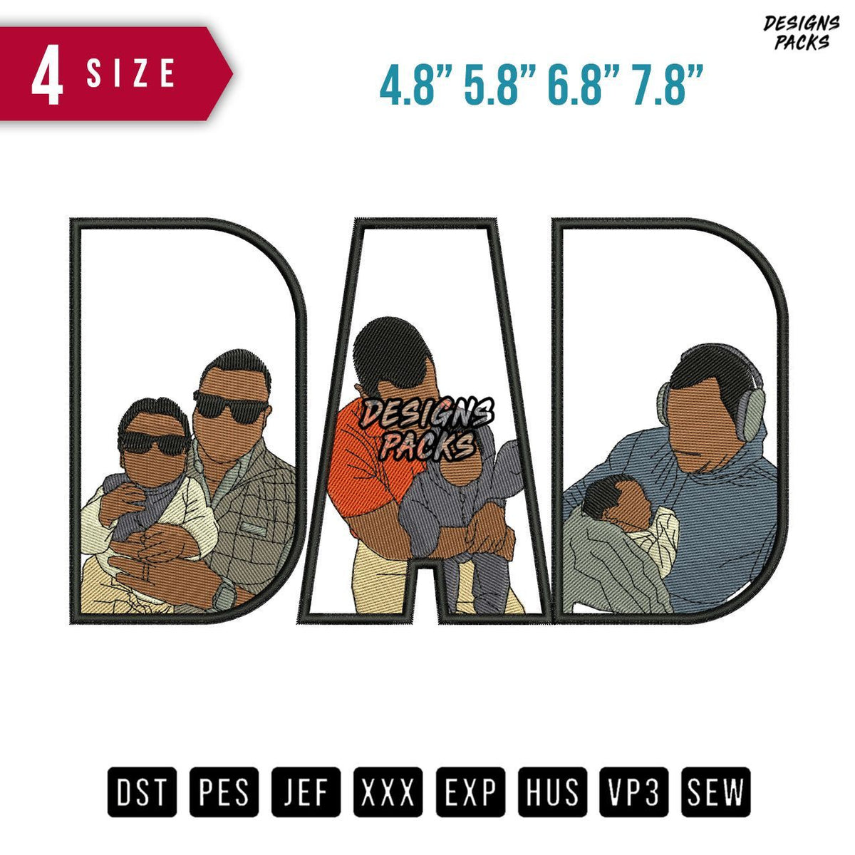 DAD Huge Baby C Embroidery Design