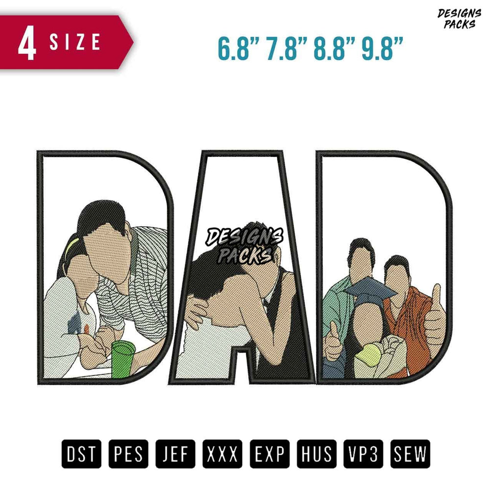 DAD Huge Wife Embroidery Design