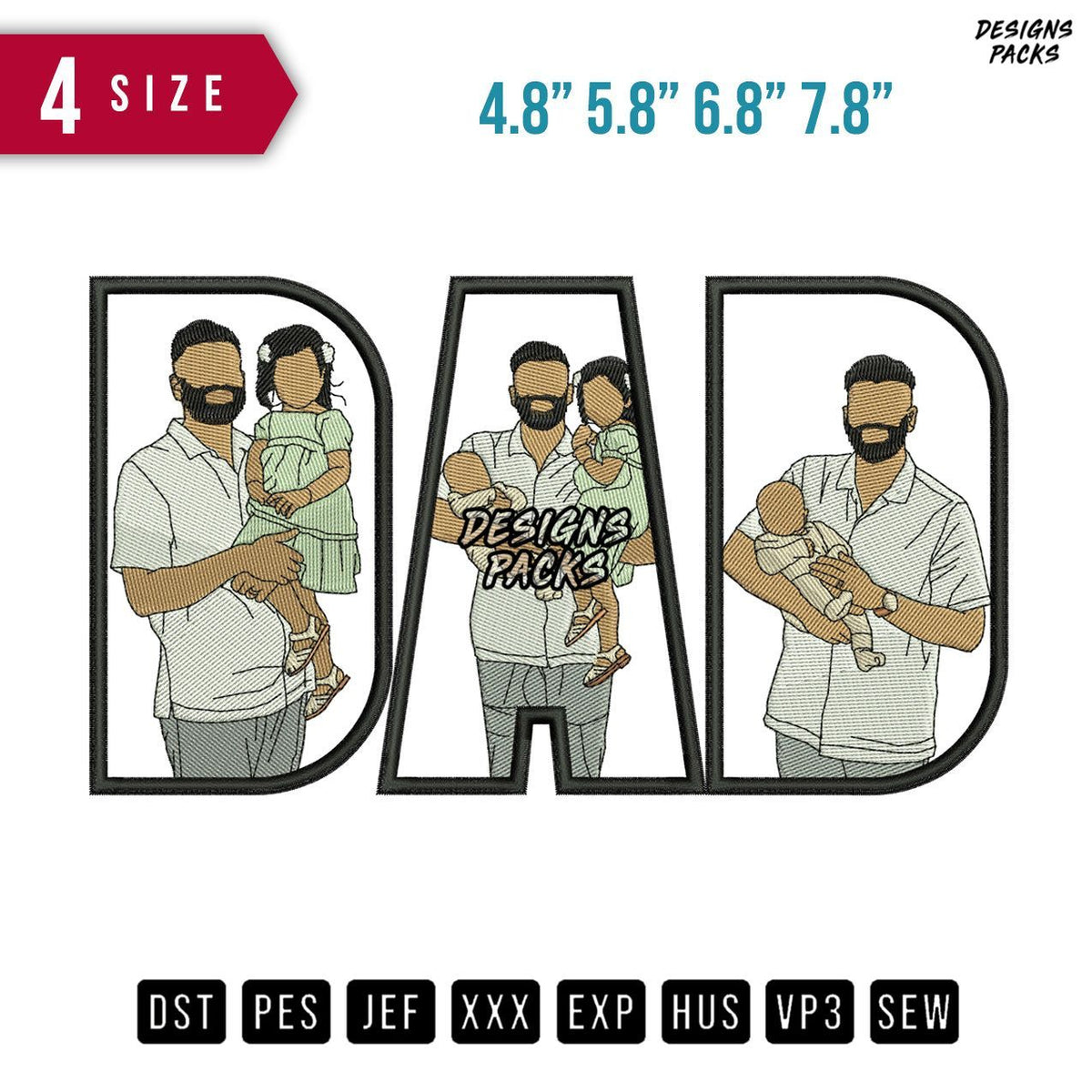 DAD Indian Huge Embroidery Design