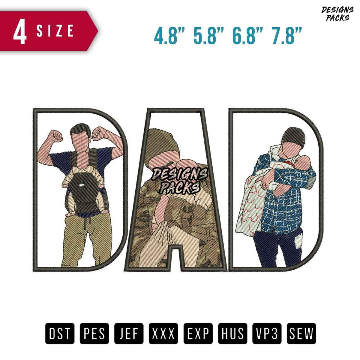 DAD Soldier Boy Embroidery Design