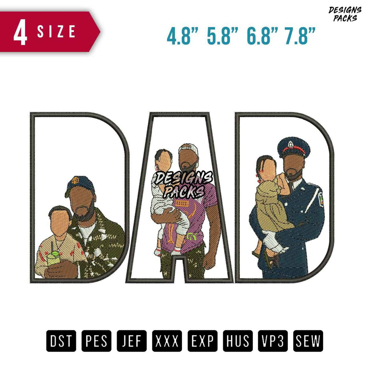 DAD Soldier Embroidery Design
