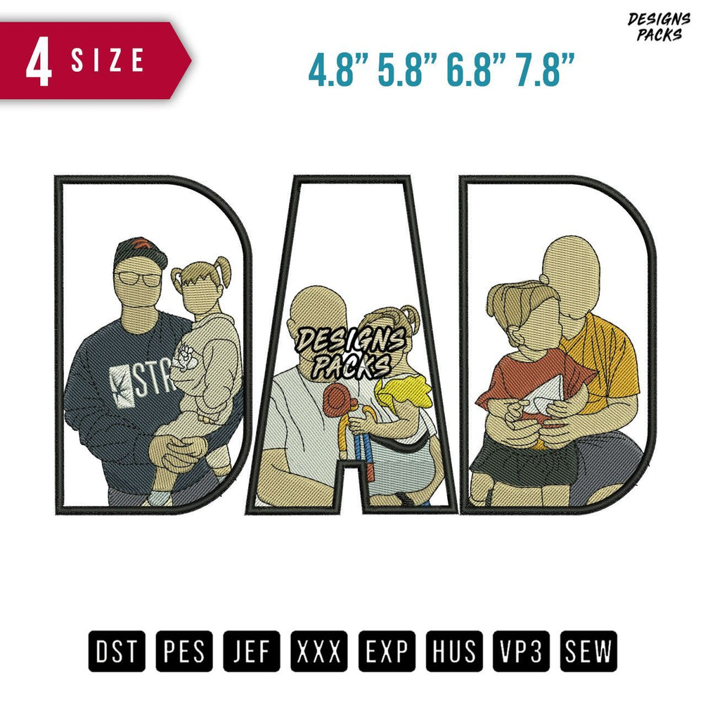DAD Str Embroidery Design