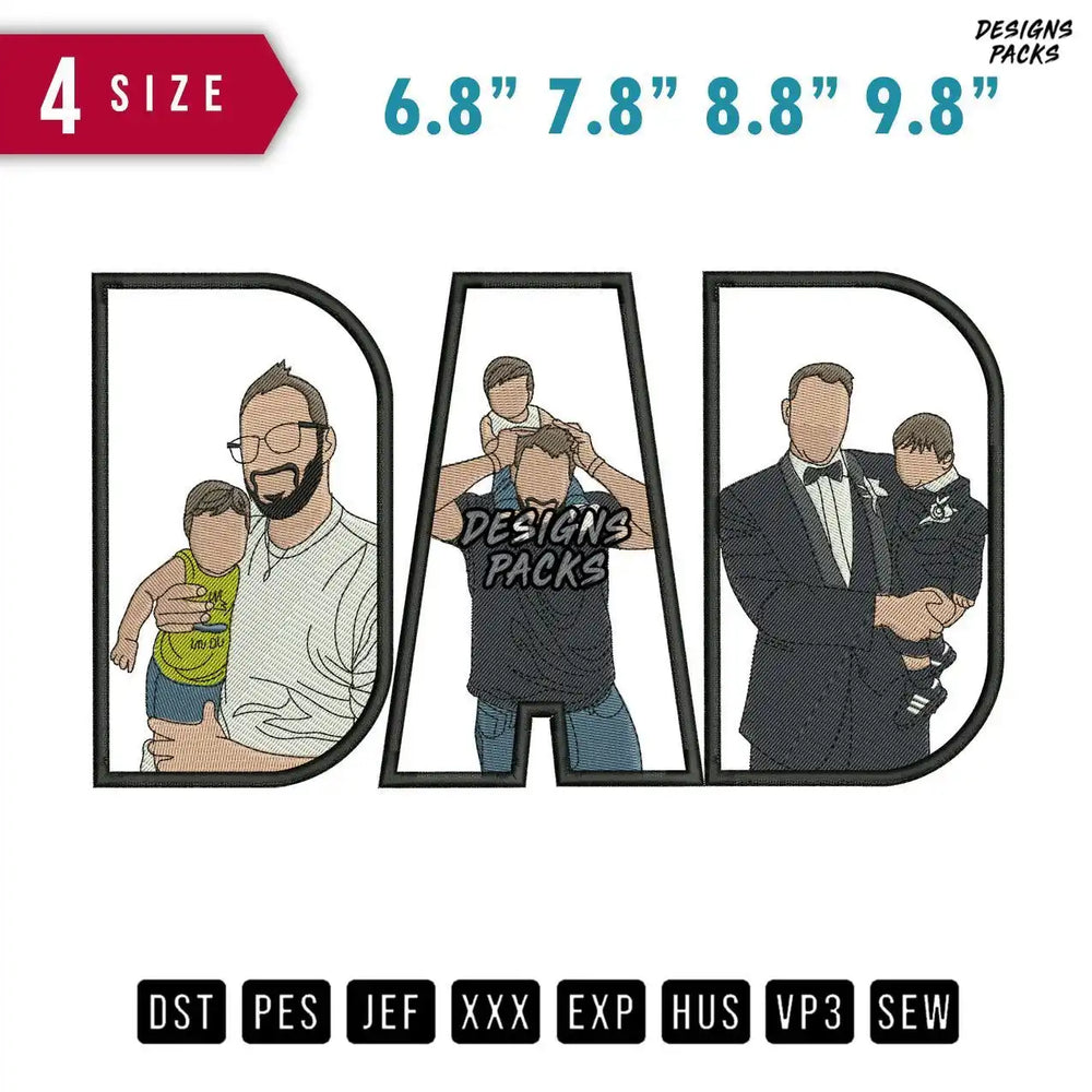 DAD Suit Embroidery Design
