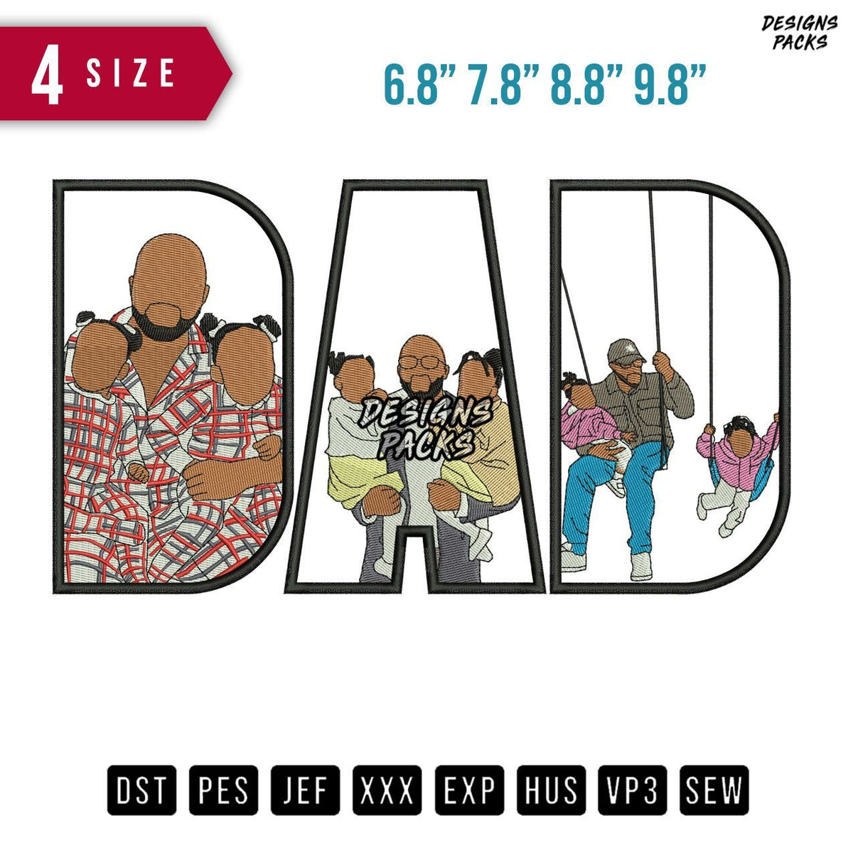 DAD Swing B Embroidery Design