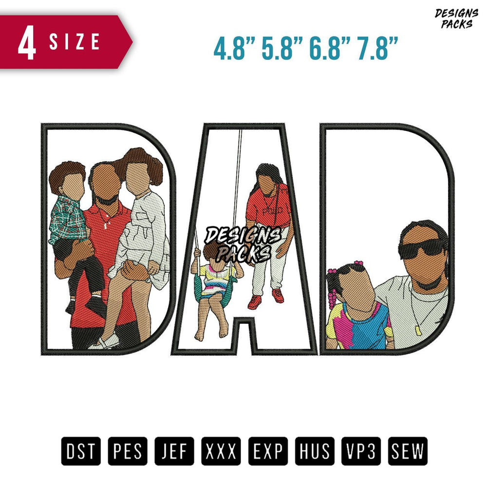 DAD Swing Embroidery Design