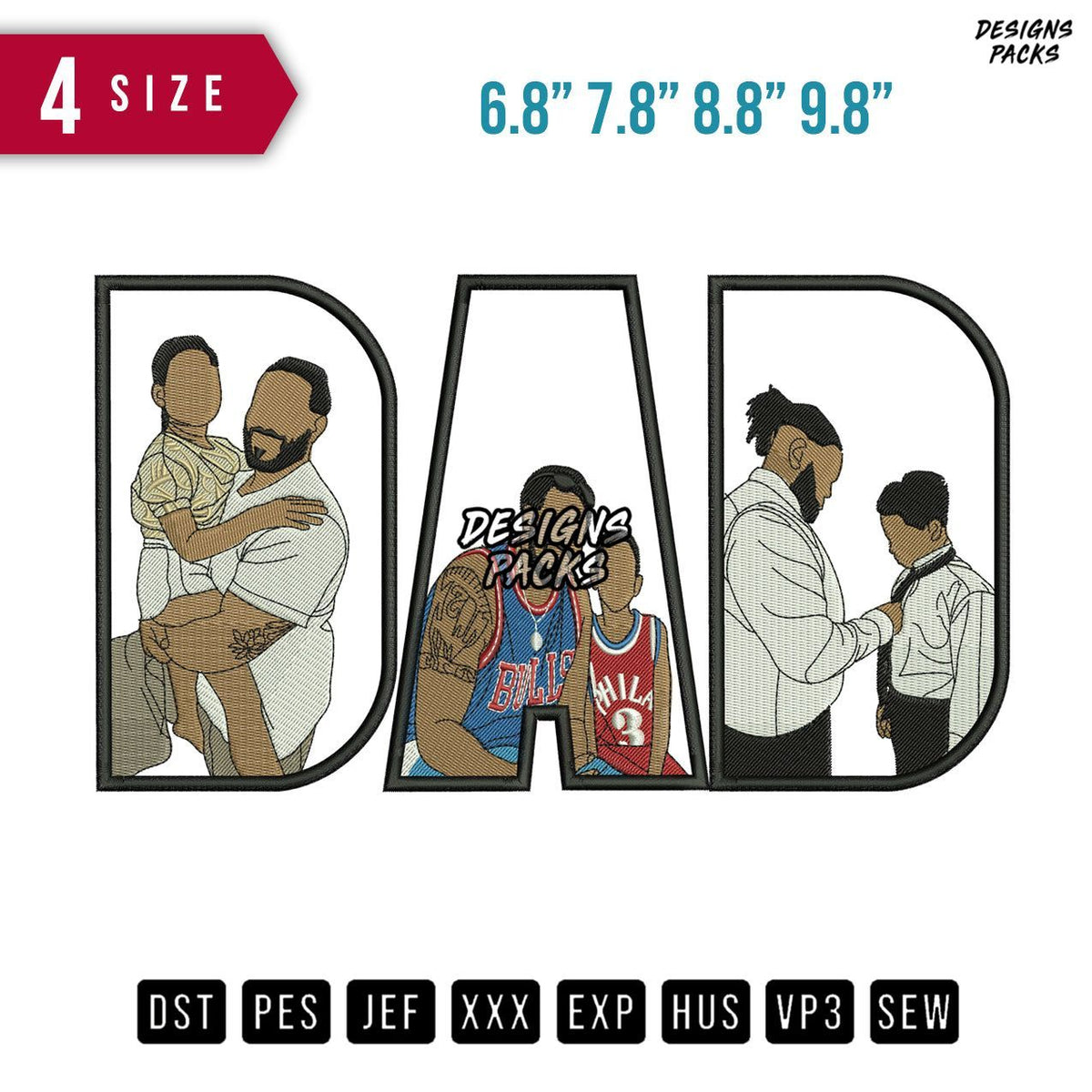 DAD Tattoo Embroidery Design