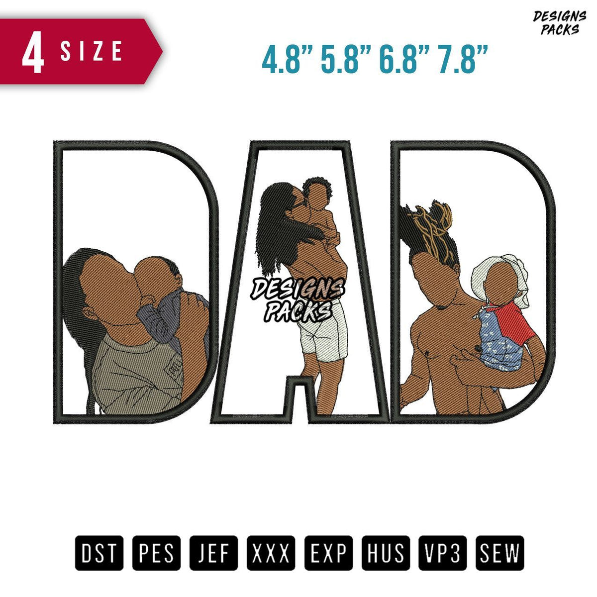 DAD Topless Embroidery Design